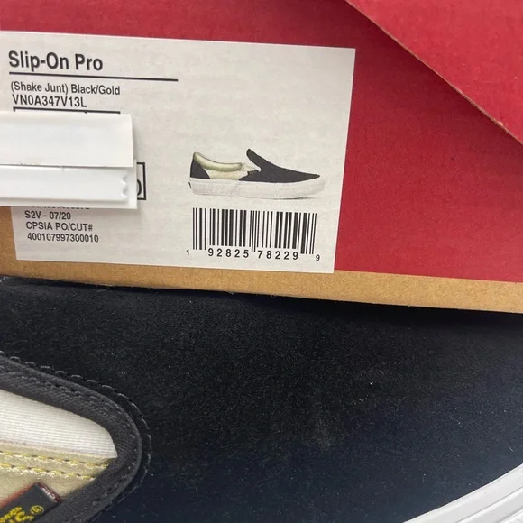 Vans Men’s Slip-On Pro(Shake Junt) Black/Gold Sneakers VN0A347V13L